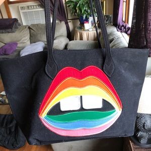 Large Rainbow Smile Tote Bag